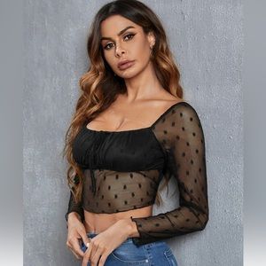 SHEIN BLACK MESH TOP